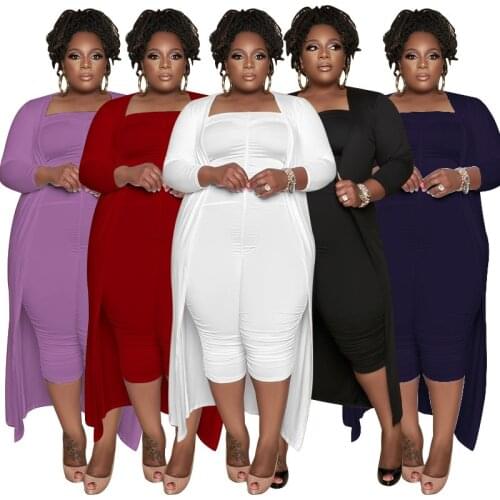 2021 Newest Two Pieces Jumsuits Sets Long Sleeves Cardigans Strapless Skinny Rompers Fashion