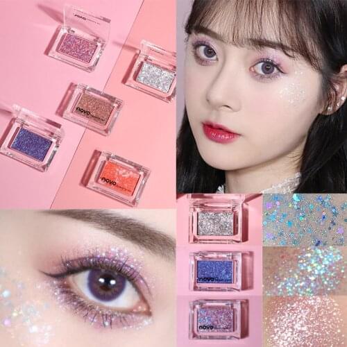 NOVO Single Color Glitter Eyeshadow Pallete Lasting Metallic Pigment Shimmer Diamond Eye Cream Makeup Maquillaje Cosmetic CJ5317