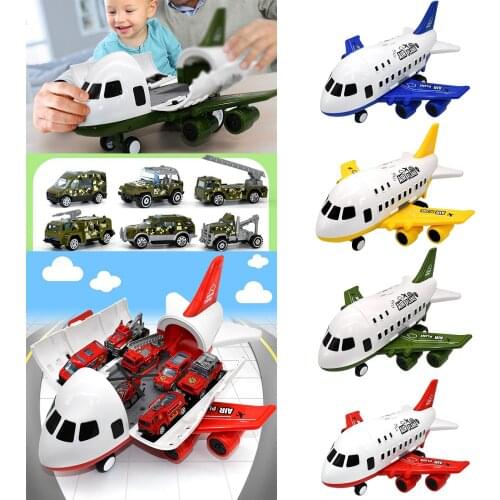 Passenger Plane Kids Air Cargo Toy Planes Storage Container with 6