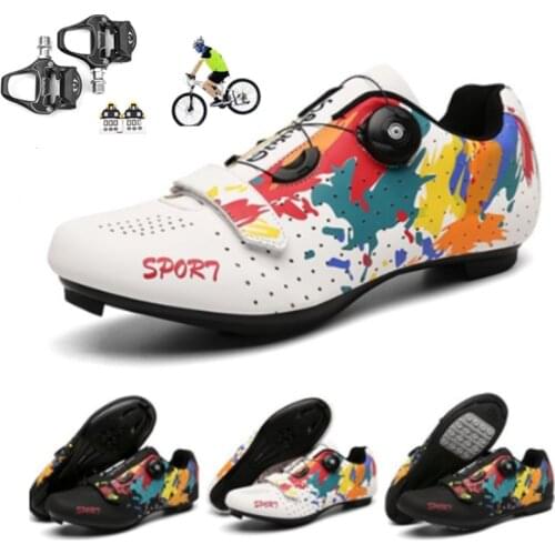 Professional Self-Locking Cycling Shoes Outdoor Breathable MTB Bicycle Shoes Anti-Skid Sneakers Racing Road Bike SPD Cleat Shoes
