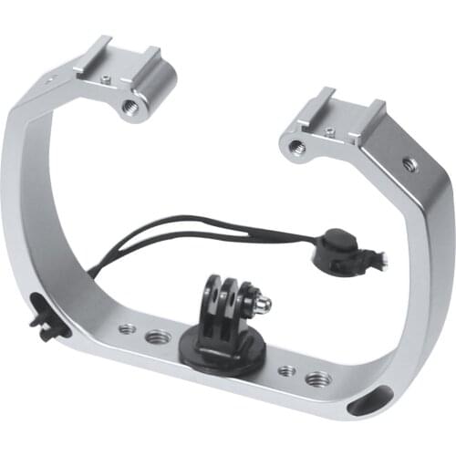 Diving Underwater Handheld Action Camera Holder Double-Arm Tray Support Stabilizer Holder Cage Selfie Monopod Mount For GoPro