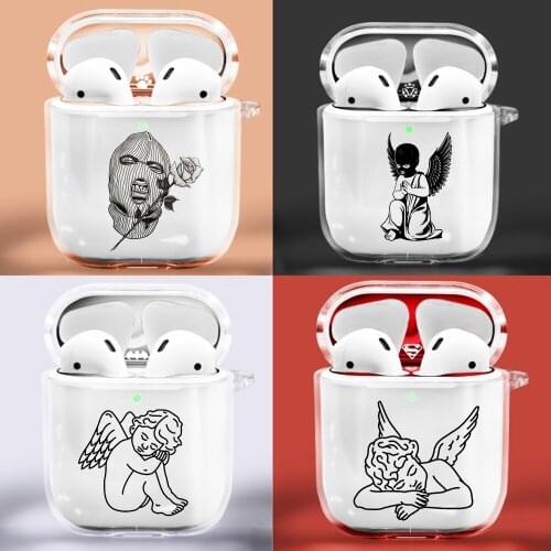 Cartoon Angel Baby Cute Earphone Case for Apple AirPods Case Transparent Protective Cover for Airpods Accessories Charging Box