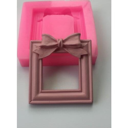 Fondant mold Frame bow decoration food grade silicone mold chocolate frame mold