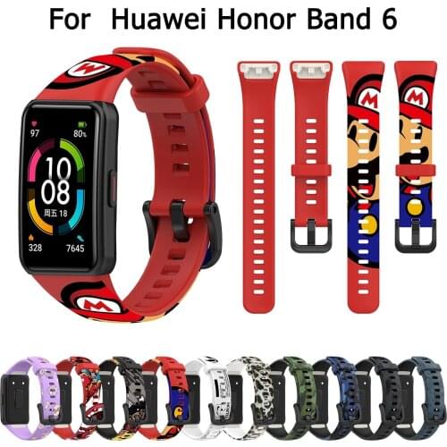 Replacement Sport soft Silicone Watch Band Wrist Strap Adjustable Watchbands for Huawei band 6/6 Pro for honor band 6 Watch