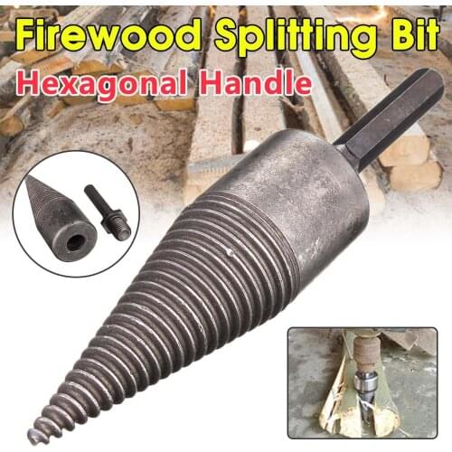 Firewood Splitter Machine Drill Wood Cone Reamer Punch Driver Drill Bit Split Hex / Square Shank Drilling Tools