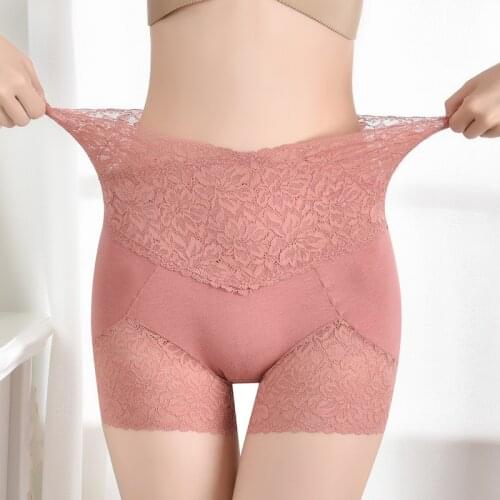 Women High Waist Lift Buttock Seamless Lace Body Shaper Underwear Slimming Pants Shaping Shorts Tummy Control Panties Knickers