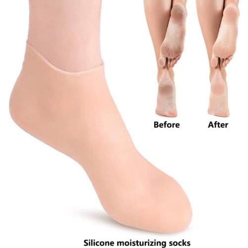 1 Pair Feet Care Socks Moisturizing Spa Silicone Elastic Socks Exfoliating Anti Cracking Preventing Dryness Foot Skin Care Tool