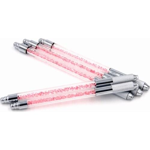 Professional 1PC Microblading Pen Crystal Pink Manual Eyebrow Tattoo Pen For 3D Eyebrow Embroidery Permanent Makeup