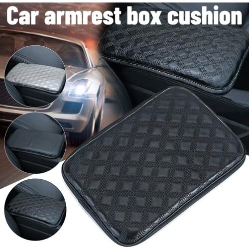 1pc Universal Car Armrest Pad Cover Automobiles Car Center Console Armrest Cover PU Leather Cushion Protector Universal Fit