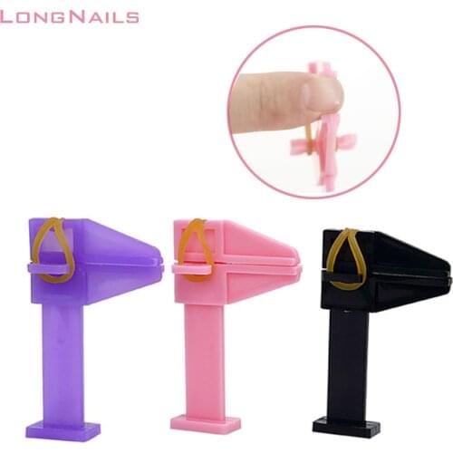 2pcs/Set Nail Pinch Clamp Holder Finger Manicure Kit Pinch Clamp 3 Color(Black,Purple,Pink) 4.3x6.8cm Holder Nail Tip Tool Pinch