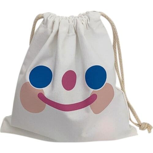 2020 Bunny Clown Shopping Bag Canvas Storage Package Bags Drawstring Bag Small Coin Purse Travel Women Cloth Bag Gift Pouch T90