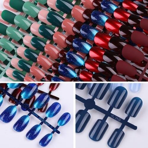 24pcs Reusable False Nail Artificial Tips Full Cover for Decorated Stiletto with Design Press On Nails Art Fake Extension Tips