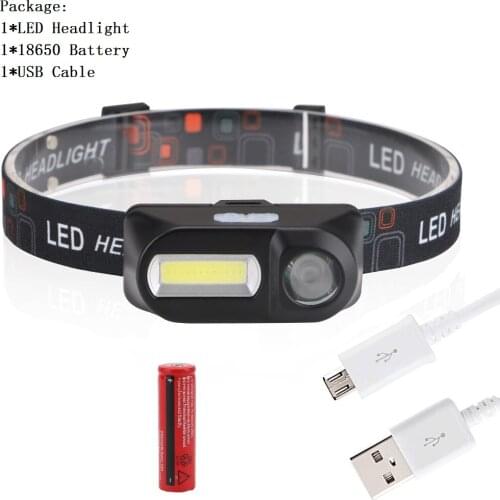 7 Modes USB Rechargeable COB XPE Headlamp 18650 Battery Waterproof Flashlight Camping SOS Light Head Lighting Headlight