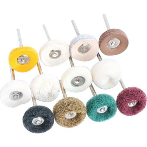 1" Wool Felt Grinding Sanding Head Abrasive Buffing Wheel 2.35/3mm Shank Cotton Thread Polishing mini Brush for Dremel Dril