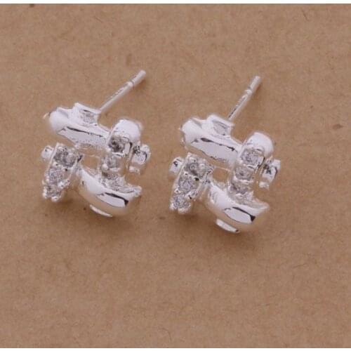 AE194 Hot sterling earrings , fashion jewelry , shiny object /cbtaktaa alzajdga silver color