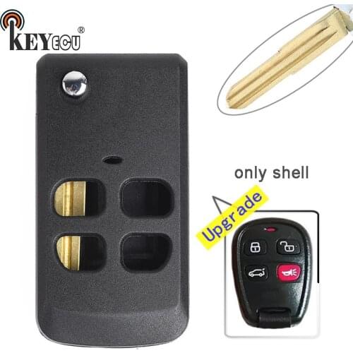 KEYECU for Kia Optima Sorento Spectra Keyless Entry Upgrded Flip Folding 3+1 4 Button Remote Car Key Shell Case Fob
