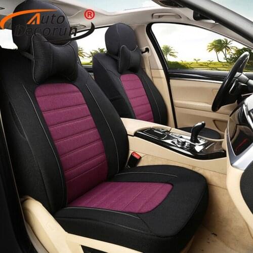 AutoDecorun 18PCS/Set Seat Cover for Audi Q5 Accessories for Cars Seat Covers Custom Flax Auto Seats Support Interior Decoration