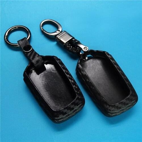 For All New Isuzu D-MAX MU-X 3.0/ X-series Smart Key Ring Cover Carbon Fiber Pattern Soft Silicone Car Key Fob Case