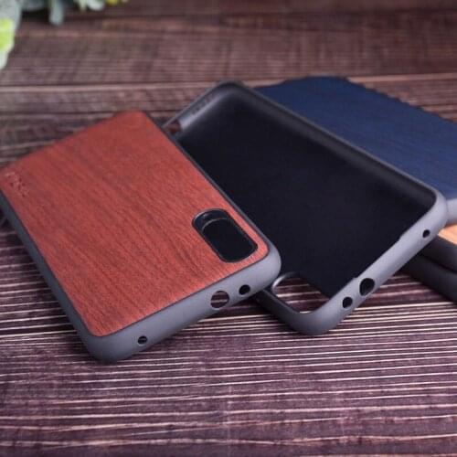 Wood Like case for Xiaomi Mi A3 soft TPU silicone&Hard PC&wood PU leather skin covers coque fundas