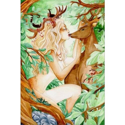Beauty and elk The wooden puzzle 1000 pieces ersion jigsaw puzzle white card adult childrens educational toys