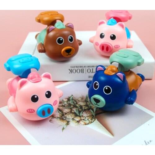 Kids Press Pig Bear Motorcycle Toys Boys Girls Baby Toys Cute Cartoon Animal Pull Back Car Inertia Scooter Children Gifts