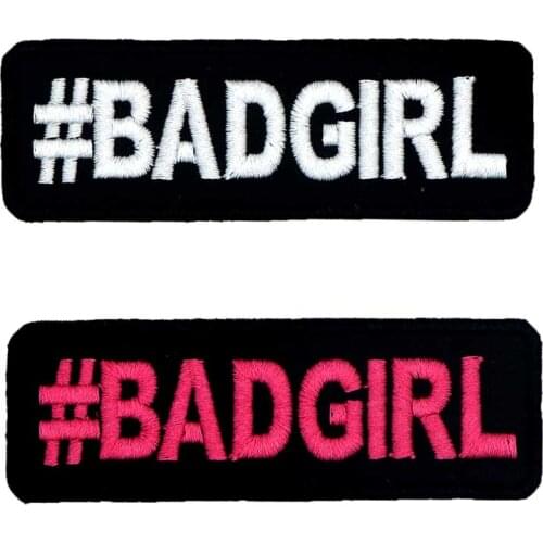 BADGIRL Name Tag Punk Skull Embroidered Rider Biker Motorcycle Patches for Back Vest Hat Clothes