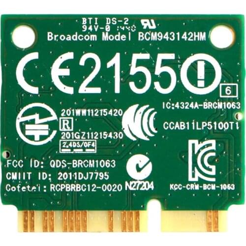 DW1704 R4GW0 BCM943142HM Wireless WiFi 300Mbps Bluetooth 4.0 MiniPCI-E Card 1pc Dropship