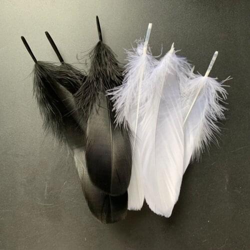 Goose Feathers Dream Catcher Feathers White Black Diy Craft Hats Embellishments Floral Arrangement Accessories 20PCS