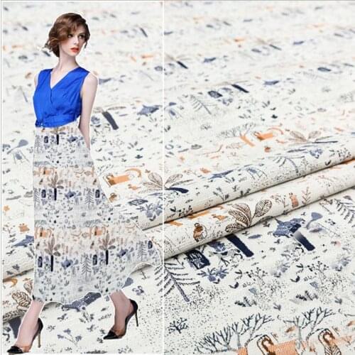 HLQON cotton top grade yarn dyed brocade jacquard small flower fabric for dress women cloths tissue patchwork suit trousers