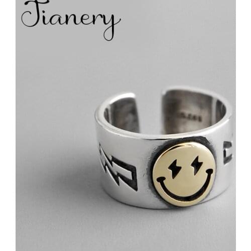 Personality Exaggerated Smile Face Rings For Women Charm Engagement Jewelry Girls Open Finger Knuckle Rings
