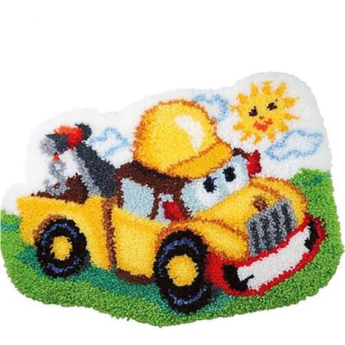 Latch hook rugs carpet embroidery cushions foamiran for needlework cartoon car button package rug tapestry kits do it yourself