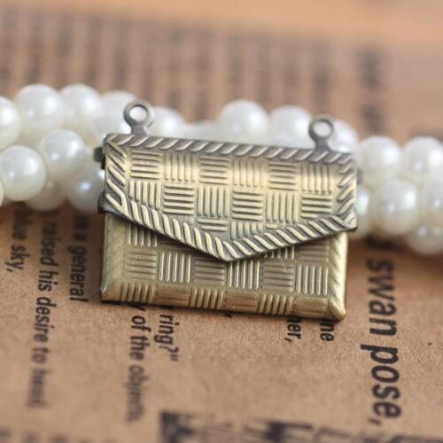 15*20mm Wallet-shaped PHOTO LOCKET Blank Base 2pcs Wholesale ANTIQUE BRONZE Necklace Pendant&Charm for DIY Jewelry Making