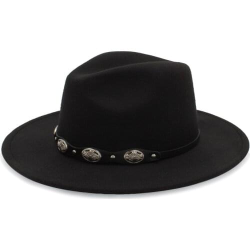 Fashion Wool Women Men Felt Fedora Hat Wide Brim Lady Dad Jazz Church Godfather Autumn Cloche Steampunk Hat Size 56-58CM