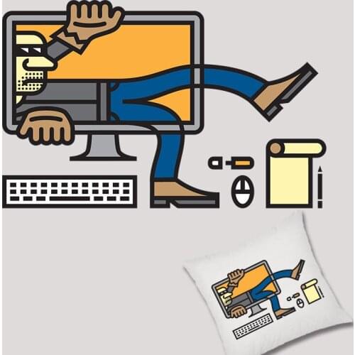 Cartoon computer keyboard pattern Heat Transfer PVC Patch Heat Transfer for Clothing Printed Stickers Printed Decoration