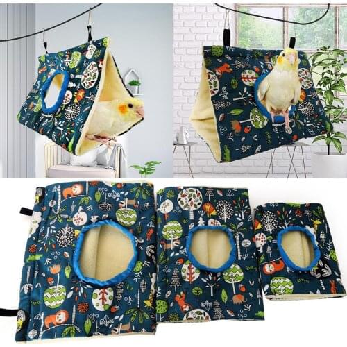 Soft Bird Nest Parrot Sleeping Hanging House Shed Triangular Birds Nest Hammock Breathable With Viewing Holes For All Seasons