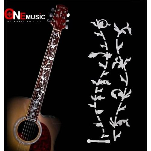 10 Pcs Guitar Fret Inlay Stickers Tree Of Life Fretboard Decals For Acoustic Electric Guitarra Fret Neck Silver Colour