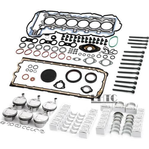 Low compression Engine Rebuilding Pistons Gasket Seals Bearings Set For BMW 323i 325i 523i 525i X3 Z4 2.5L L6 Naturally aspirate