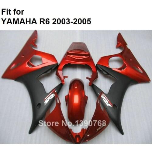 Bodyworks Fairing Kit For YAMAHA R6 2003 2004 2005 Wine Red Black Fairings YZF R6 03 04 05 HZ58