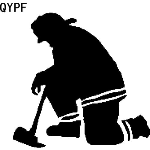 QYPF 15.5cm*15.3cm Fireman Kneeling For Rescue Methods Become Tired Vinyl Bright Car Sticker Delicate Decal C18-0911