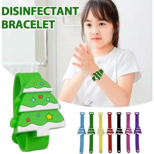 Christmas Gift Holiday Disinfectant Bracelet Childrens Gift Christmas Wristband Portable Liquid Silicone Bracelet