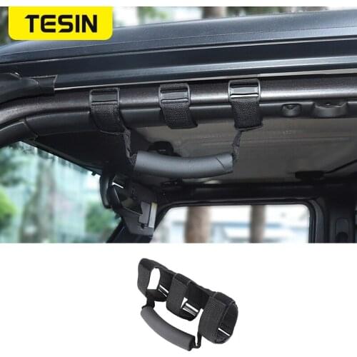 TESIN Grab Handle for Jeep Wrangler JL JK TJ 1997-2018 Rugged Ridge Rear Side Car Grab Handle Bar Roll Grips Holder Accessories