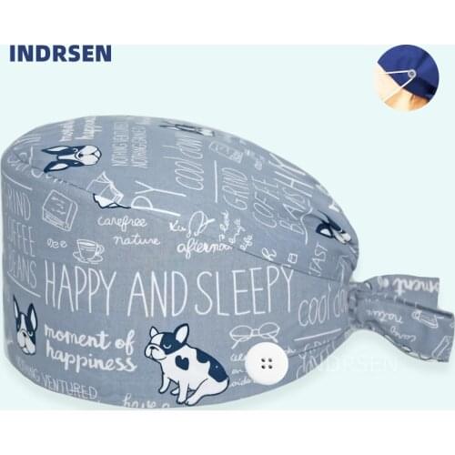 Beautiful Surgicals Cap Dogs Printed Cotton Soft Pediatric Clinic Wokring Hats Physician Dentist Surgeon Bouffant Scrubs Caps