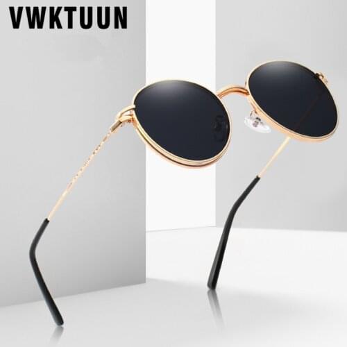 VWKTUUN Sunglasses Men Round Clips Magnetic Sunglasses Magnet Clip on Sun glasses For Women Alloy Frame Double Lens Sunglasses