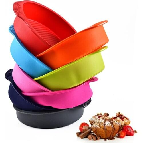Teyaao Round Cake Pan Silicone Muffin Mousse Mould Kitchen DIY Baking Tools