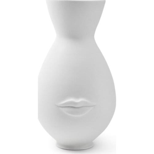 American Designer Muse Face Lips Vase Flower Pots Decorative Desktop Fashion Modern Ceramic Art Pots Accessories