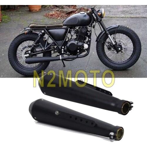 2X Motorcycle 18" Exhaust Muffler Pipe 1 5/8" &1 1/2"& 1 7/16" for Chopper Cafe Racer Triumph Black DB Killer Antiqued Silencer