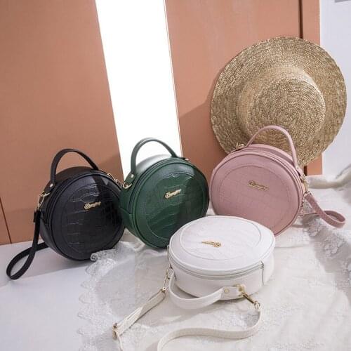 Womens Bag 2020 New Alligator Single Shoulder Portable Small Round Bag Fashion Leisure Crocodile Pattern Small Mobile Phone Bag