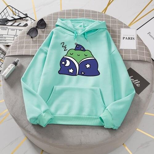 Women Cute Hoodies Frog Sweatshirt Animal Cartoon Hooded Jacket Women Tops Winter Autumn Loose Harajuku Thick Warm Hoodie