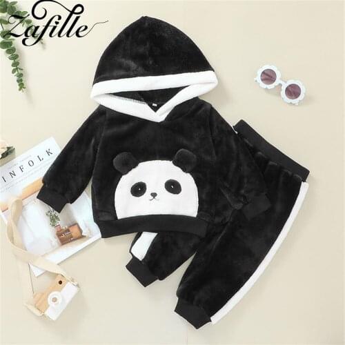 ZAFILLE Baby Boy Clothes Set Baby Costume Cartoon Panda Hooded Sweatshirt+Pants Suit For Baby Boy Winter Clothes Baby Gril Set