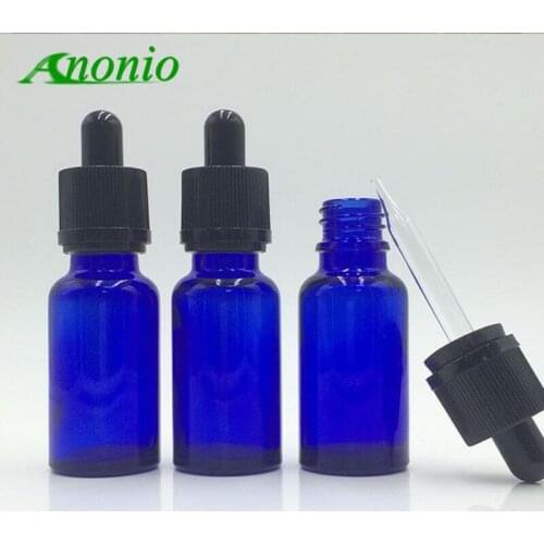 10PCS 5ML 10ML 30ML 50ML essential oil bottle mini glass essential oil dropper bottle blue glass bottle for essential oil 0B